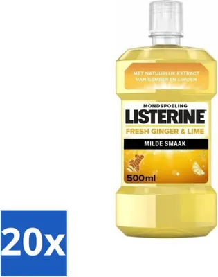 Produktbild von Listerine - Mundwasser - Frischer Ingwer & Limette - 500 ml - Vorteilspack - 20 Stücke