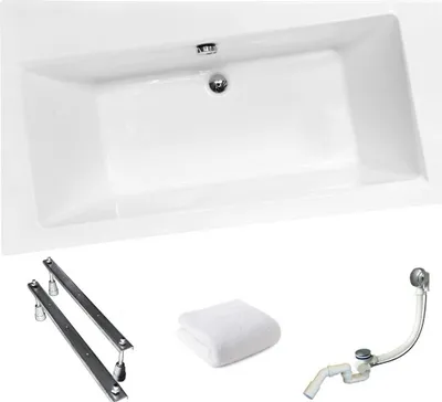 Produktbild von Aqua For You | Besco Badewanne Asymmetrisch Infinity Links - 150x90 Cm - Antibakterielle Beschichtung - Eckbadewanne - Acryl - mit Siphon