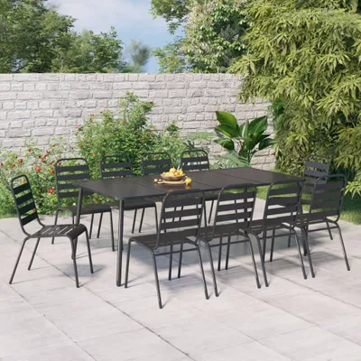 Produktbild von Maison Exclusive - 11-tlg. Garten-Essgruppe Anthrazit Stahl