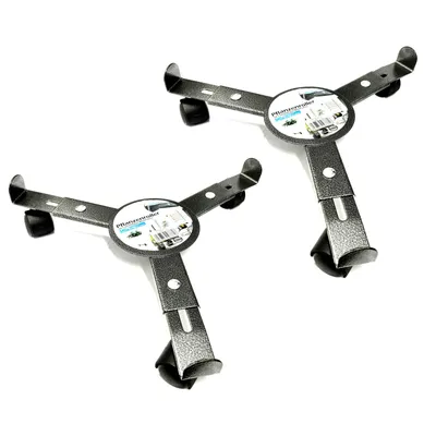 Produktbild von 2x Pflanzenroller Metall Rund Verstellbar Ø 25 – 30 cm 3 Rollen Blumenroller Rolluntersetzer