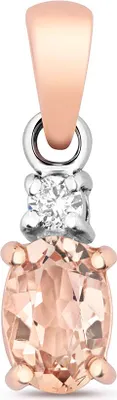 Produktbild von Funkelndes Feuer 9 Karat (375) Rotgold Damen - Diamant Anhänger mit Morganit - 16mm*5mm; TRS28615