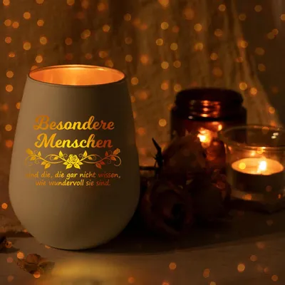 Immagine prodotto di Candeliere in vetro con incisione, portacandele, dimensioni regalo, ideale per la decorazione di interni ed esterni