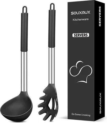 Produktbild von Kochlöffel-Set, antihaft, hitzebeständig, schwarz, BPA-frei