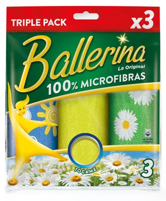 Productafbeelding van Ballerina-verpakking met 3 microvezeldoekjes