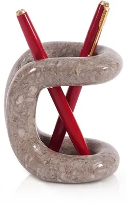 Productafbeelding van Marmerachtige pijpenhouders, 10 cm, zeegesteente, kantoortoebehoren en bureauorganisatie - Make-upborstelhouders, envelophouders en tandenborstelhouders voor badkameraccessoires.