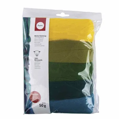 Zdjęcie produktu dla Wełna zgrzebna merino 10 g 5 kolorów