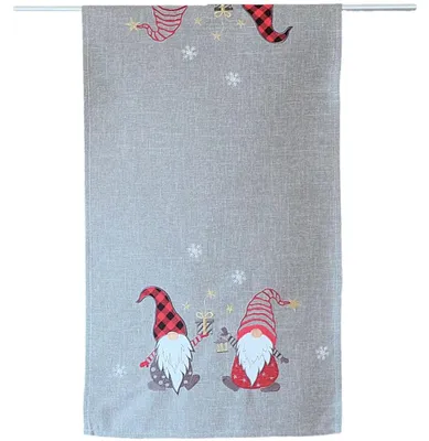Productafbeelding van Tafelkleed CARINA, kerstthema, polyester, lichtgrijs, 40 x 85 cm