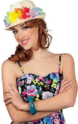 Produktbild von B52535 beige mit Blumen Damen Herren Hawaii-Blumenhut