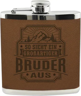 Produktbild von Personalisierter echter Kerl Flachmann- Bruder
