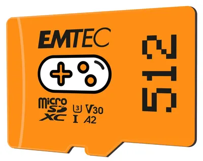 Produktbild von Emtec Gaming, 512 GB, MicroSDXC, UHS-I, 100 MB/s, 100 MB/s, Class 3 (U3)