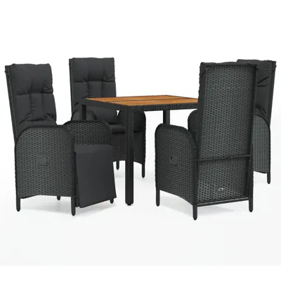 Zdjęcie produktu dla VidaXL 3185080, Czarny, Drewno akacjowe, Żywica, Stal, 900 mm, 900 mm, 750 mm