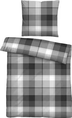 Produktbild von Traumhaft schlafen - Castell - Markenbettwäsche Mikrofaser Bettwäsche 0561126 KARO color: titanium, size: 1x 135x200 cm + 1x 80x80 cm