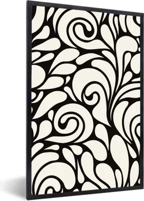 Produktbild von MuchoWow® MuchoWow® Gerahmtes Poster Natur - Weiß - Schwarz - Muster 40x60 cm - Poster mit zchwarzem Bilderrahmen - Papierdruck - Wandbilder