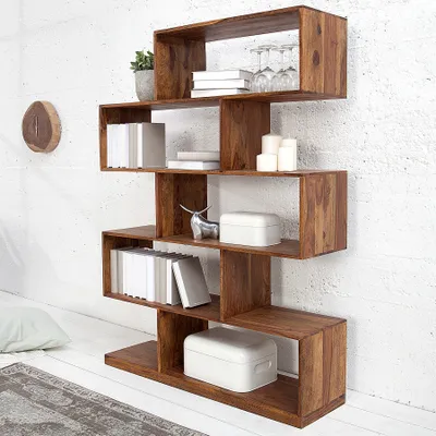 Produktbild von riess-ambiente Massives Regal MAKASSAR XL 150cm braun Sheesham stone finish Bücherregal