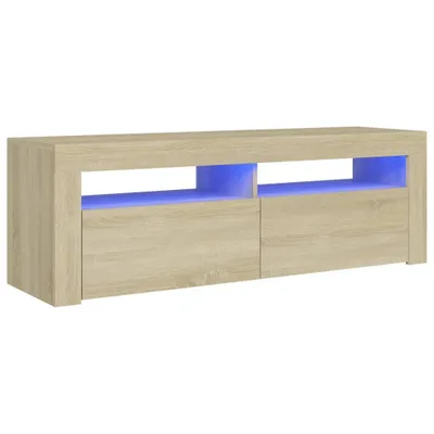 Zdjęcie produktu dla vidaXL Szafka pod telewizor z oświetleniem LED dąb sonoma 120x35x40 cm