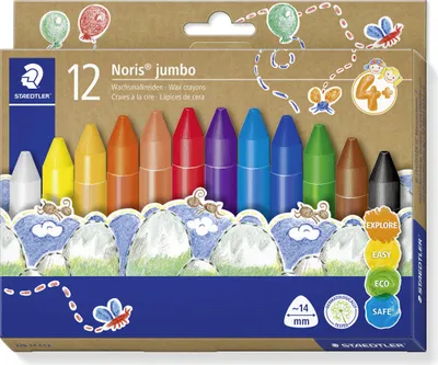 Obrázek produktu pro Staedtler Crayons, 12 kusů, Různé barvy, Vícebarevný, Trojúhelník, Vosk, 1,4 cm