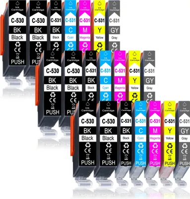 Produktbild von 21er Pack Druckerpatronen 530 531 XL kompatibel mit Canon TS8750
