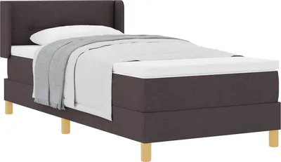 Obrázok produktu pre Posteľ s pružinovým rámom Tmavohnedá 200 x 80 cm látka