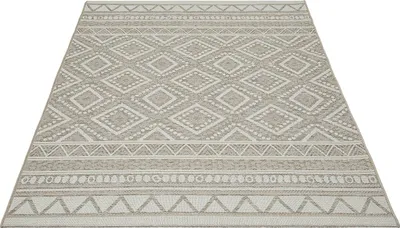 Produktbild von FLOORNOVO In- & Outdoor Teppich Beige gemustert - 200 x 140 cm - Flachgewebe für Garten Balkon Terrasse und Innenbereich - Robust & Pflegeleicht - vielseitig einsetzbar im Innen- und Außenbereich