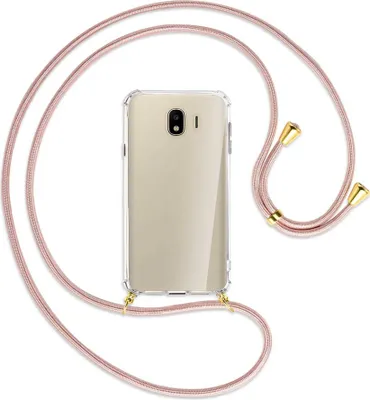 Produktbild von Handykette Backcover-Schutzhülle mit Band (Metall goldfarben) für Samsung Galaxy J4 2018 - roségold