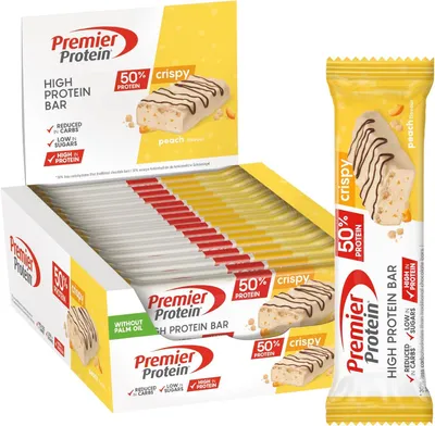 Produktbild von Premier Protein High Protein Bar 50% Peach Crispie 16x40g