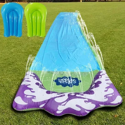 Produktbild von Aufblasbare Wasserrutsche 480 cm, 2 Bodyboards, mit Sprüher, für Garten