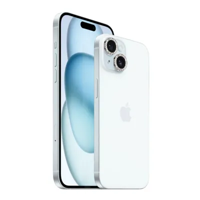 Immagine prodotto di Vetro della lente di protezione della fotocamera per Apple iPhone 15 nero scintillante + set di pulizia