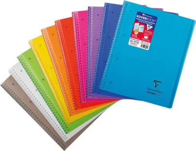 Produktbild von Clairefontaine 5x Doppelspiralblock A4+ 80 Blatt kariert Farben Sortiert 396001C