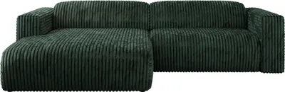 Produktbild von MKS MEBLE Ecksofa Cord, Sofa Cord L-Form, Wohnlandschaft L-Form, Modern Design Couch, Sofagarnitur, Couchgarnitur, Polsterecke - PASADENA - Grün Cord - links seite