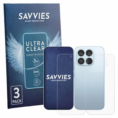 Produktbild von 6x Für Xiaomi 17T (Display+Rückseite) Schutzfolie Savvies Displayschutz Display Schutz Folie Klar Transparent