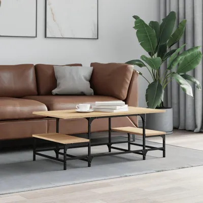 Imagen del producto de Mesa de centro de madera, 100 x 50,5 x 40 cm, para sala de estar