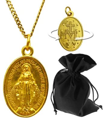 Produktbild von Lunexus Marienmedaille vergoldet - Gold, Anhänger 3 cm, Kette 60 cm