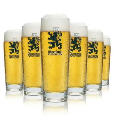 Produktbild von 6x Löwenbräu Bier Glas 0,3l Becher Neues Logo! Gläser Willi Cup Beer Helles Bar