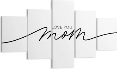 Produktbild von Bild auf Leinwand - Leinwandbild - 5 Teile - Ich liebe dich Mama - 125x70cm - Wand Bild - Wanddeko - Wandbilder - Leinwanddruck - Bilder - Wanddekoration - Leinwand bilder - Wandbild - EA125x70-4794