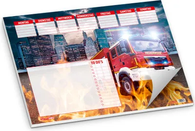 Produktbild von itenga Schreibtischunterlage Feuerwehr DIN A3 50 Blatt