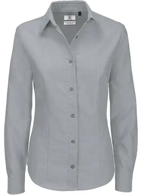 Immagine prodotto di B&C, camicia Oxford da donna, maniche lunghe, modello FK122 (taglia XL), colore argento