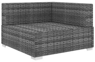 Produktbild von vidaXL Modular-Sofa-Eckteil 1 Stk. + Auflagen Poly Rattan Grau