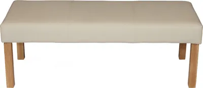 Produktbild von Sitzbank Polsterbank Bank M37 Kunstleder  120x43x49 cm creme, helle Beine