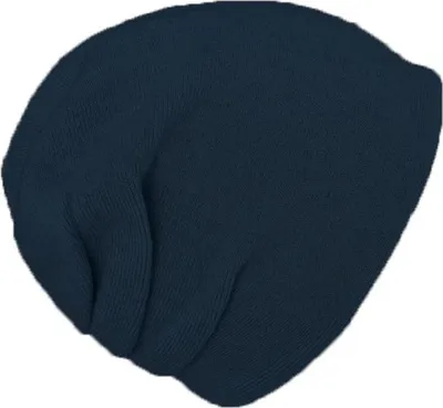 Fiebig unifarbene Baske Strick Beanie Kaschmir in blau