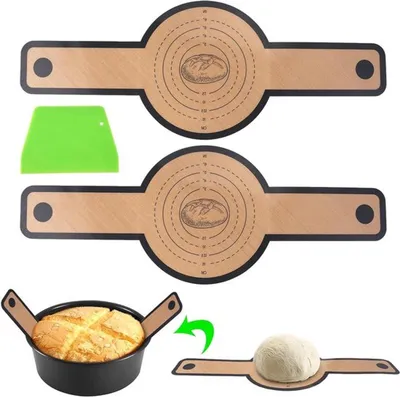 Wiederverwendbare Silikonbackmatte für Brot, Kuchen, Kekse und Pizza - Inklusive Teigschaber, leicht zu reinigen und