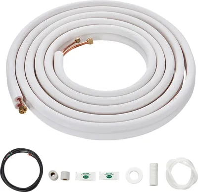 Produktbild von SucceBuy 4876,8 mm Mini-Split-Leitungsset, Kupferrohr mit 6,4 und 12,7 mm Außendurchmesser und dreischichtiger Isolierung, für Klimaanlage/Wärmepumpe und HVAC