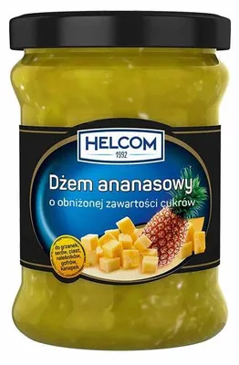 Zdjęcie produktu dla Dżem ananasowy o obniżonej zawartości cukrów Helcom 320g
