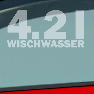 Produktbild von Auto Aufkleber 4,2 l Wischwasser Liter Tuning 15x7 cm Milchglas Sticker Heckscheibenaufkleber