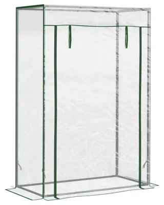 Zdjęcie produktu dla Szklarnia 100x50x150 cm - Szklarnia ogrodowa - Konstrukcja metalowa - Drzwi przesuwne - Wodoodporna, przezroczysta folia - Do uprawy pomidorów i innych roślin - Ciemnozielona