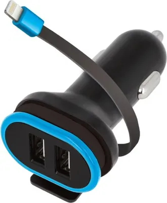 Obrázok produktu pre USB adaptér do auta trojitá nabíjačka do auta 2x USB porty s USB káblom Lightning Dual Port