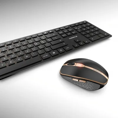 Obrázok produktu pre CHERRY DW 9000 SLIM, Plná veľkosť (100 %), Bezdrôtový, RF Wireless + Bluetooth, QWERTY, Čierna, Obsahuje myš
