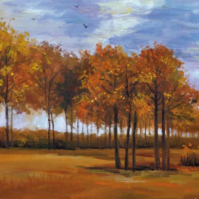 Zdjęcie produktu dla Vincent Van Gogh Kunstdruck Bild - Herbstlandschaft, 1885 (100 x 100 cm)