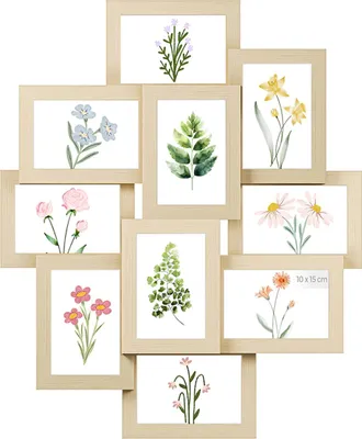 Image de Collage de cadres photo pour photos 10 x 15 cm, beige naturel