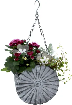 Produktbild von Metall Hänge Ampel rund - ø 19cm grau