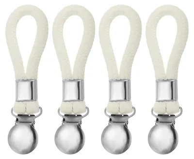 Küchentuch-Clips 4er-Pack, Metall, weiß, 12 x 2,5 cm